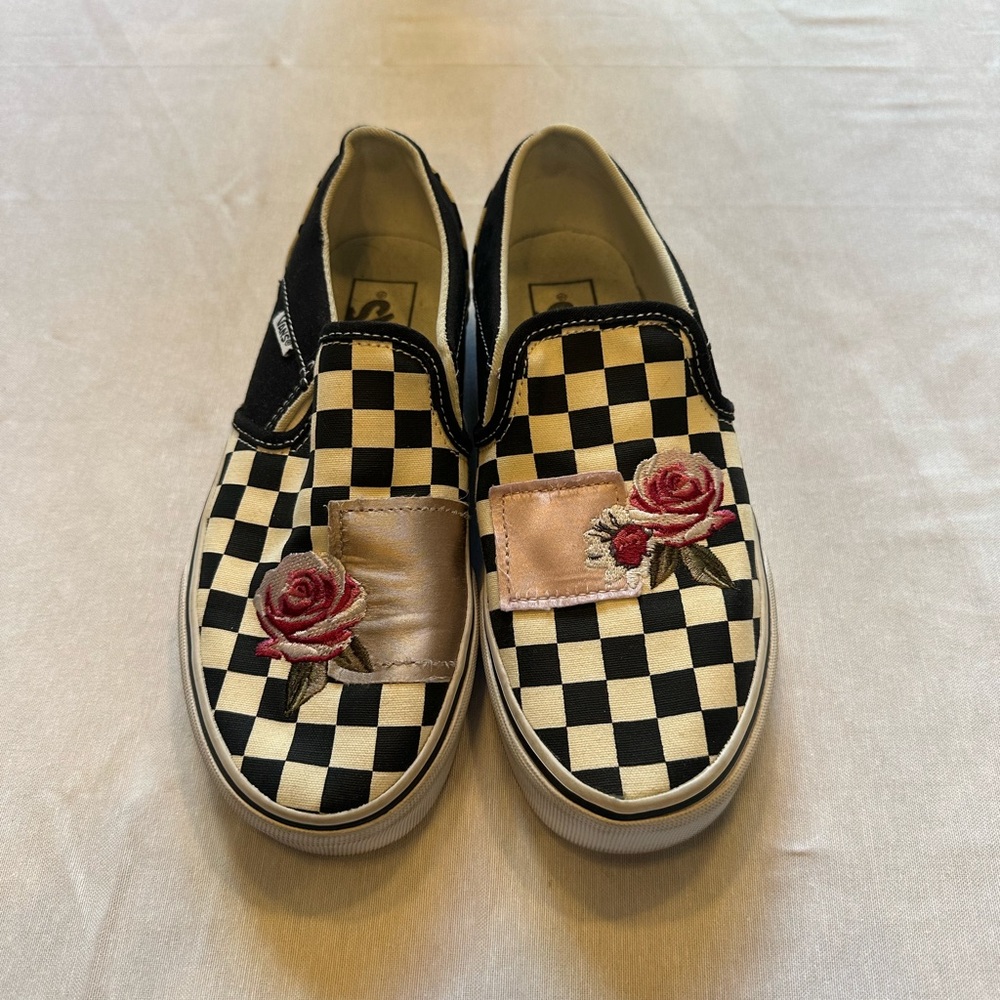 Rose Checkerboard Vans Women’s 6.0 Slip On Shoes